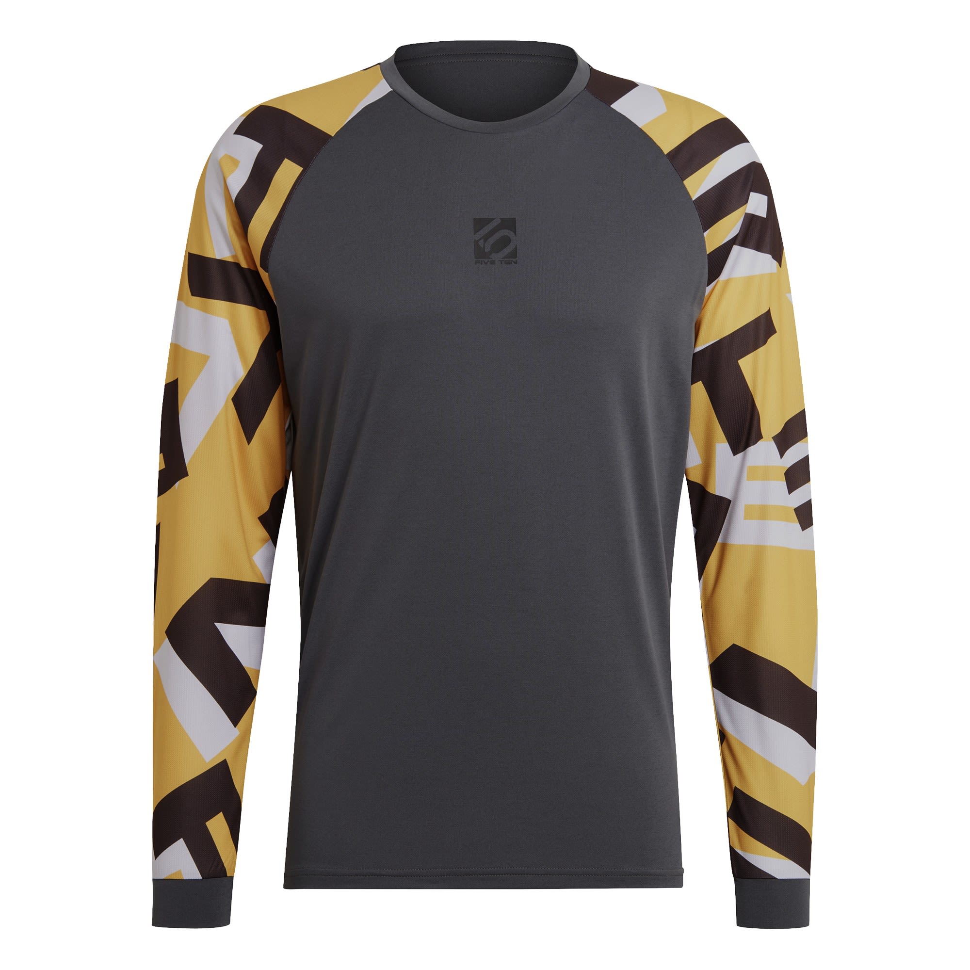 adidas Five Ten Trailx Long Sleeve Grau- Male Langarm-Shirts- Grsse S - Farbe Grey Six - Hazy Yellow