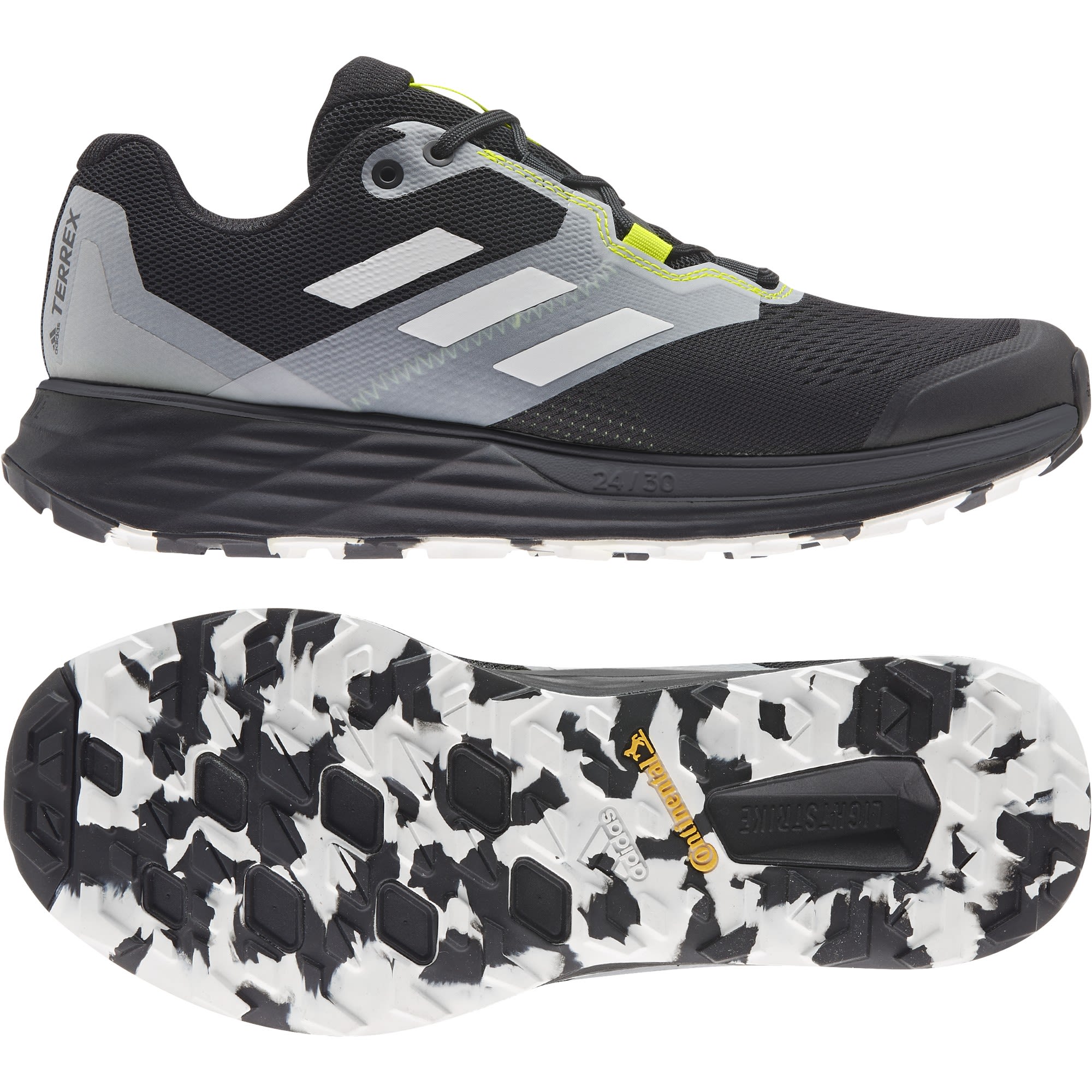 adidas Terrex Two Flow Schwarz- Male Trailrunning- und Laufschuhe- Grsse EU 44 2-3 - Farbe Core Black - Crystal White - Solar Yellow