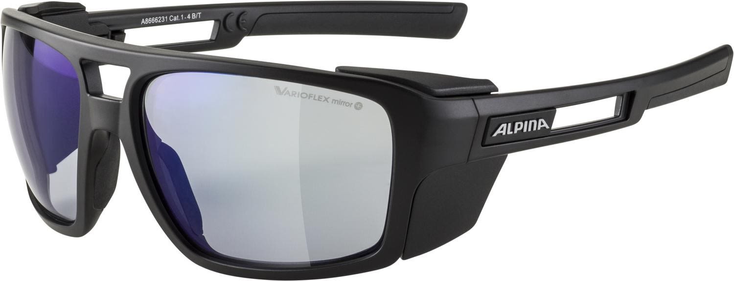 Alpina Skywalsh V Schwarz- Sportbrillen- Grsse One Size - Farbe Black Matt - Varioflexmirror+ Blue