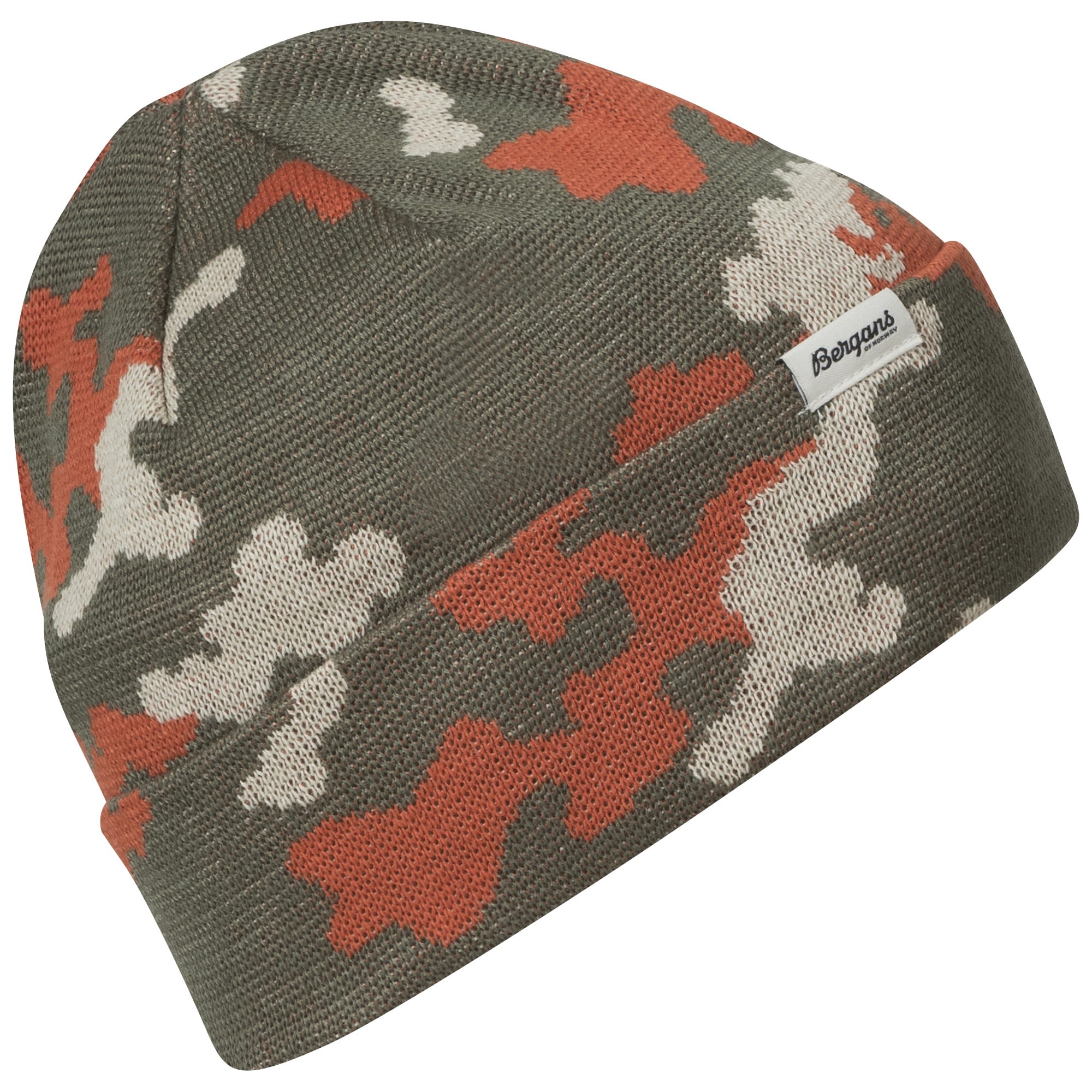 Bergans Camouflage Beanie Grn- Merino Kopfbedeckungen- Grsse One Size - Farbe Green Mud - Chalk Sand - Brick