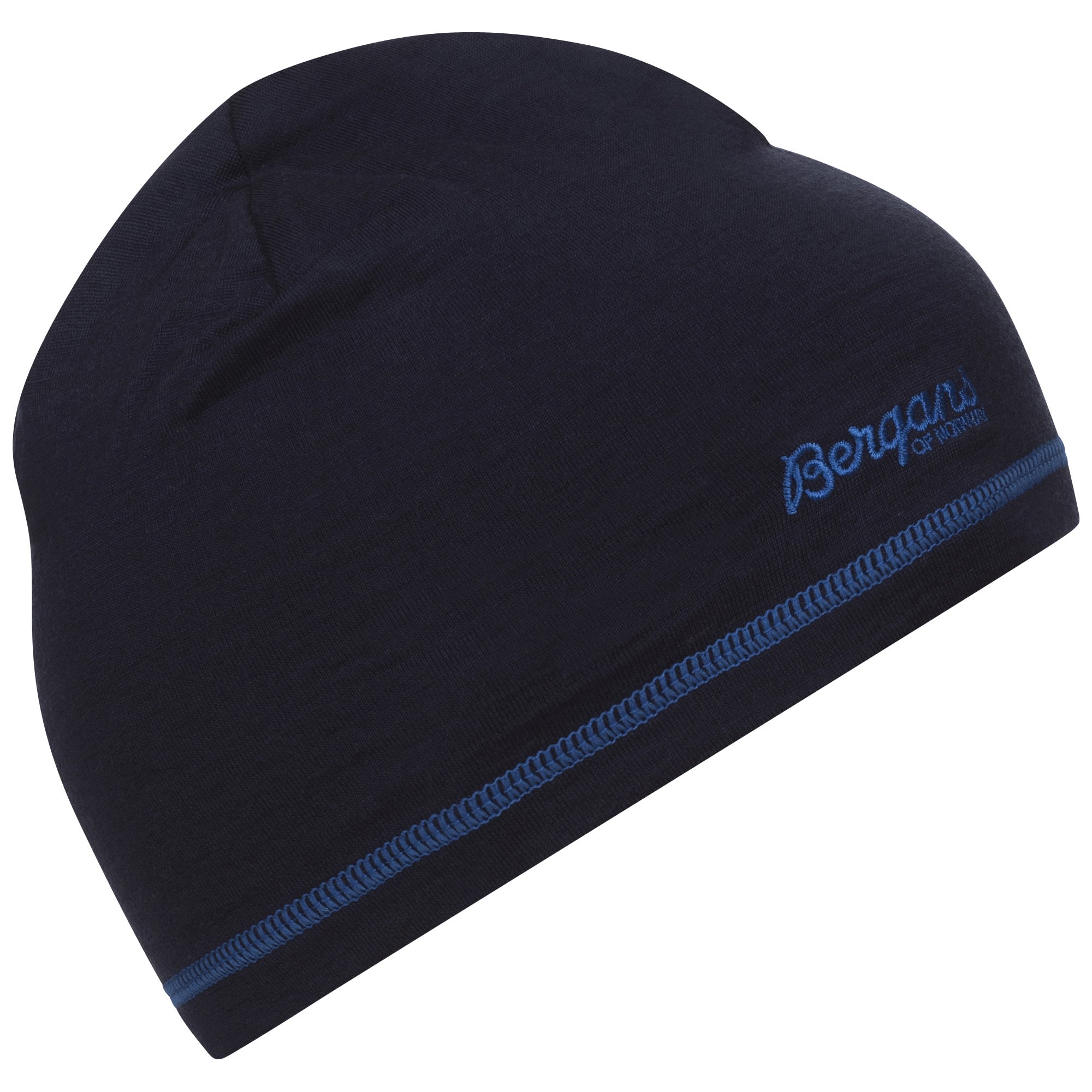 Bergans Wool Junior Beanie Blau- Merino Kopfbedeckungen- Grsse 50 - Farbe Navy Melange