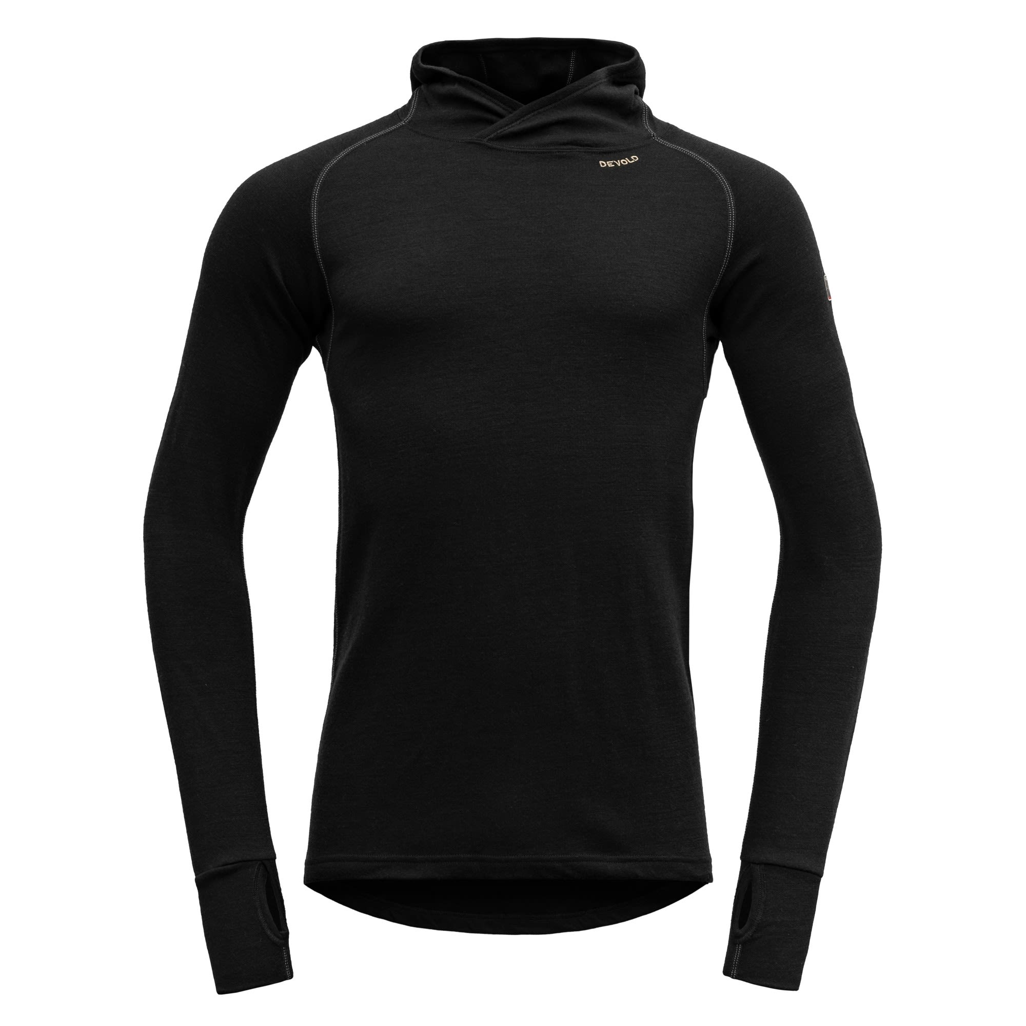 Devold Expedition Merino 235 Hoodie Schwarz- Male Merino Langarm-Shirts- Grsse S - Farbe Black unter Devold