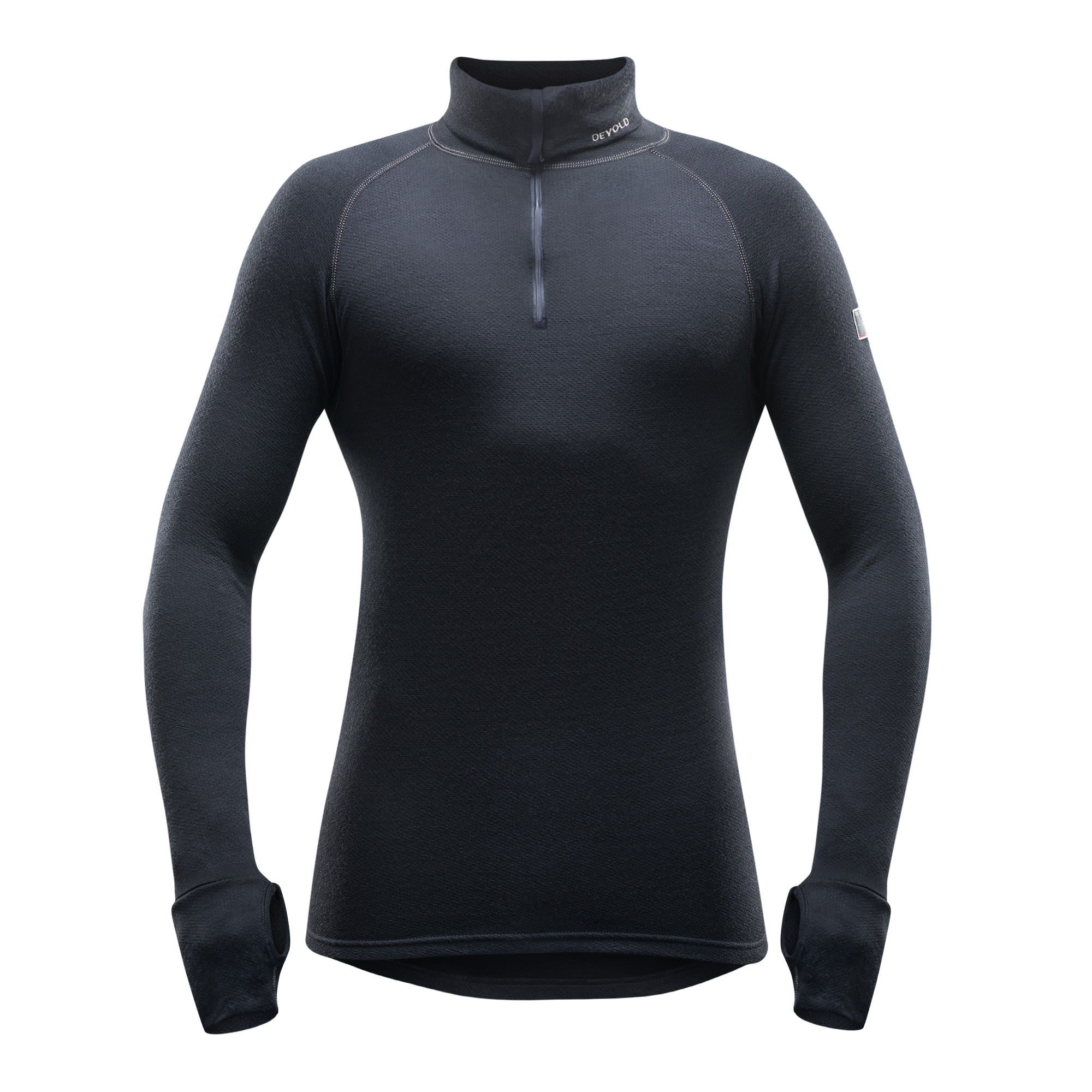 Devold Expedition Merino 235 Zip Neck Schwarz- Male Merino Langarm-Shirts- Grsse S - Farbe Black