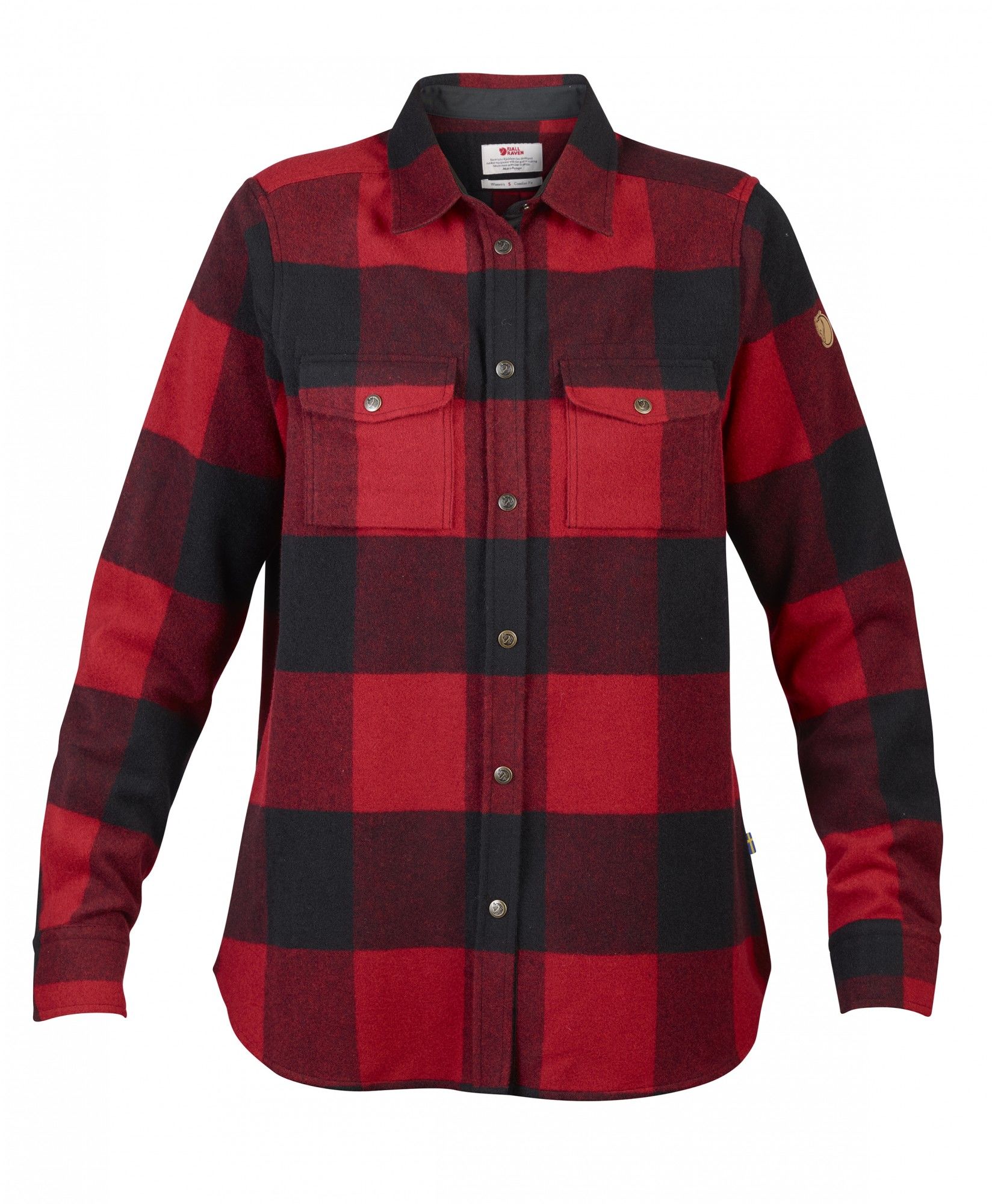 Fjllrven Canada Shirt Long-Sleeve Kariert - Rot- Female G-1000(R) Langarm-Blusen- Grsse S - Farbe Red