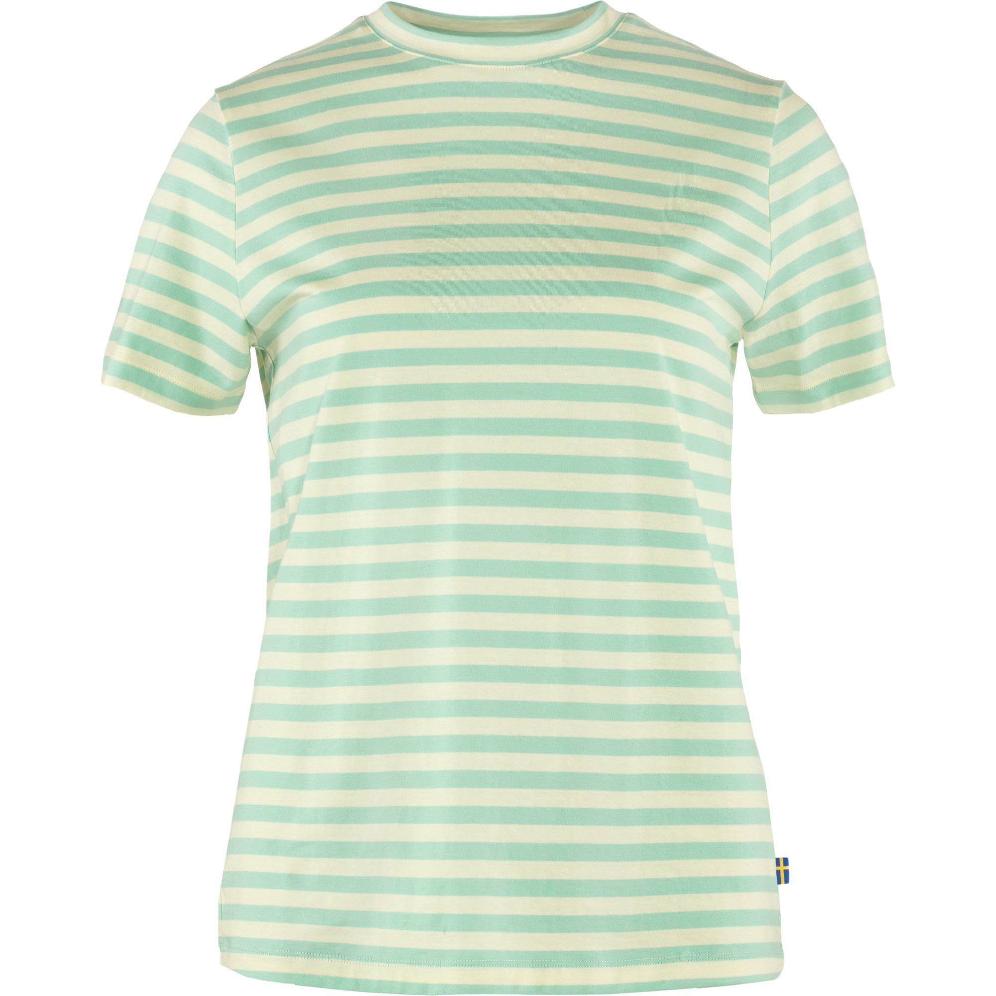 Fjllrven Striped T-Shirt Gestreift - Grn- Female G-1000(R) T-Shirts- Grsse XS - Farbe Sky - Chalk White