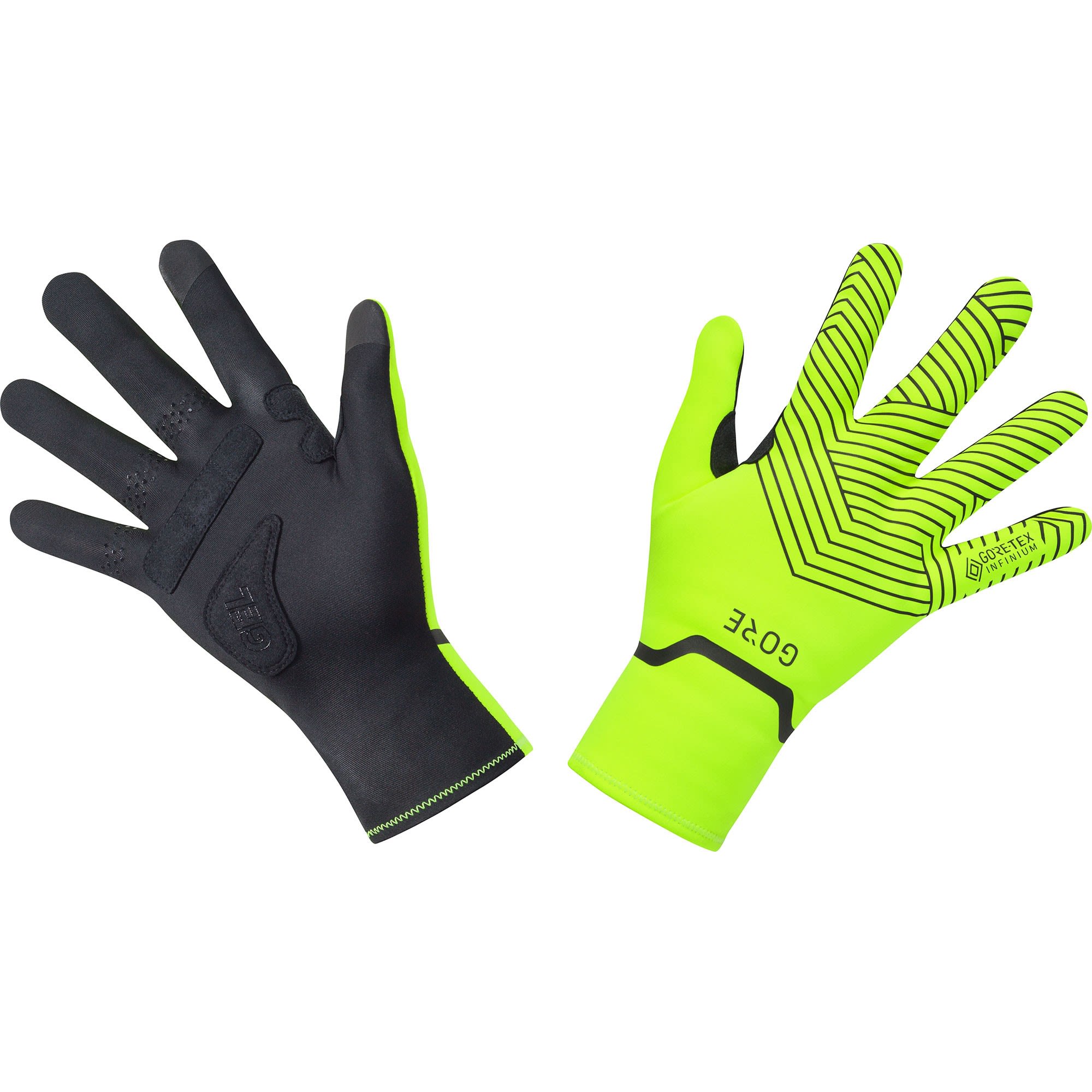 Gore C3 Gore-Tex Infinium Stretch Mid Gloves Gelb- Gore-Tex(R) Fingerhandschuhe- Grsse 6 - Farbe Neon Yellow - Black