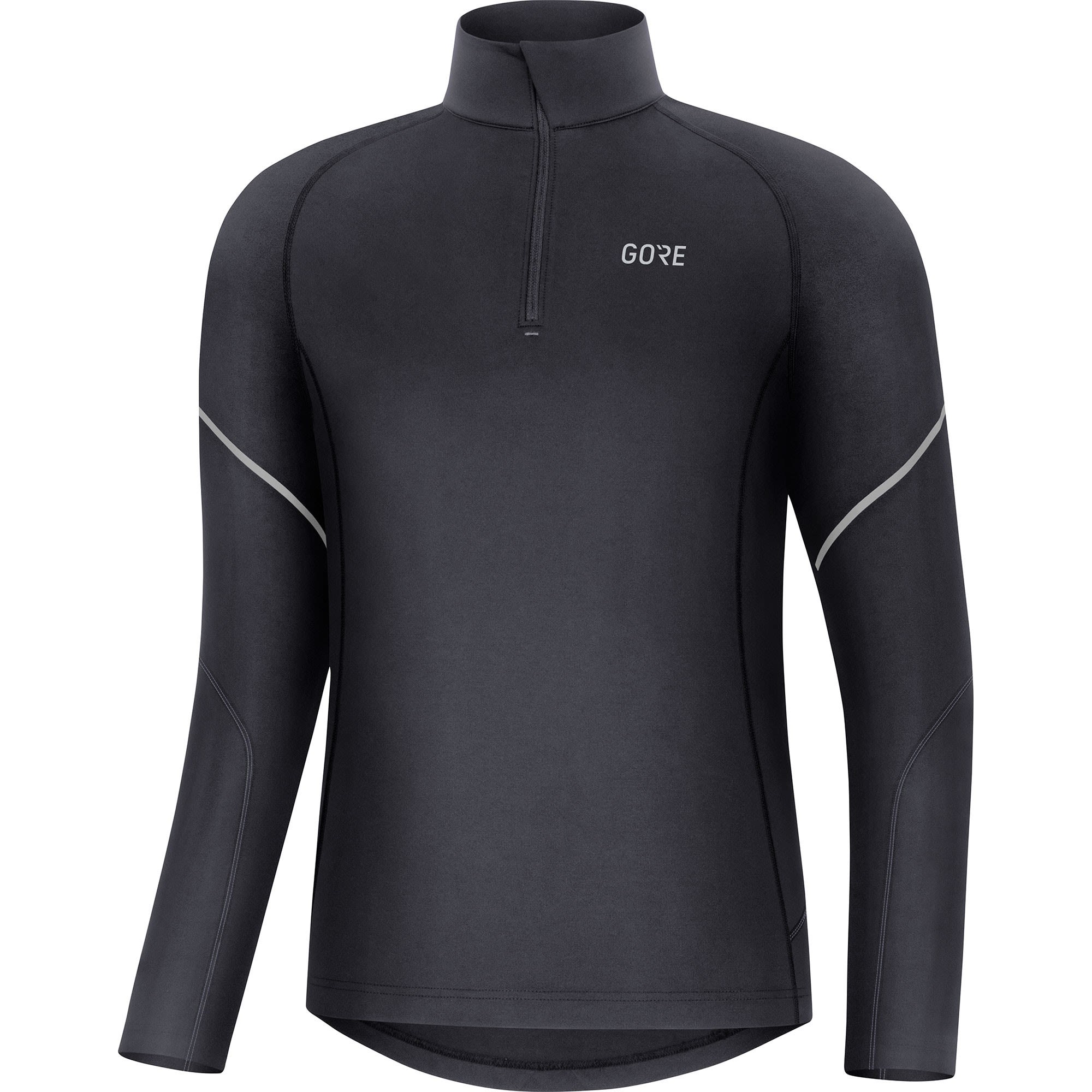 Gore Mid Long Sleeve Zip Shirt Schwarz- Male Langarm-Shirts- Grsse S - Farbe Black