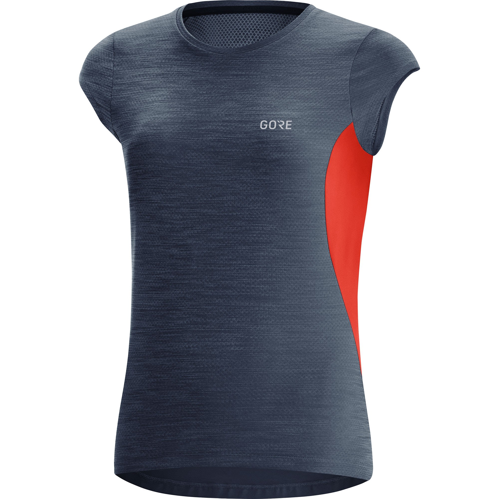 Gore R3 Shirt Colorblock - Blau - Rot- Female Kurzarm-Shirts- Grsse 34 - Farbe Orbit Blue - Fireball unter Gore Wear