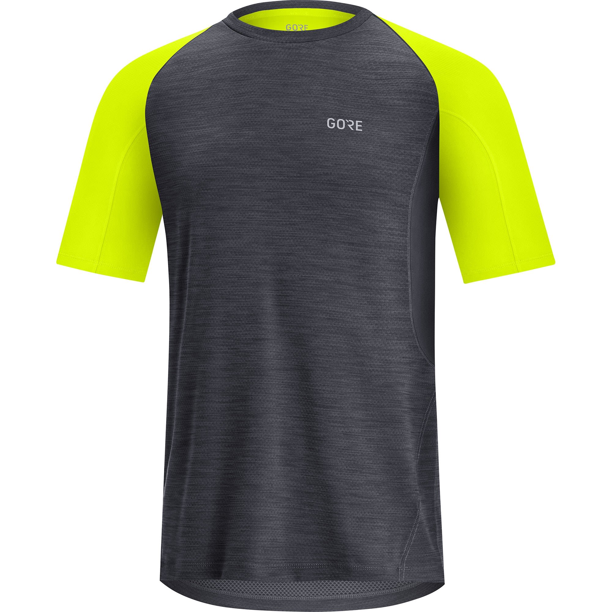 Gore R5 Shirt Colorblock- Male Kurzarm-Shirts- Grsse L - Farbe Black - Neon Yellow