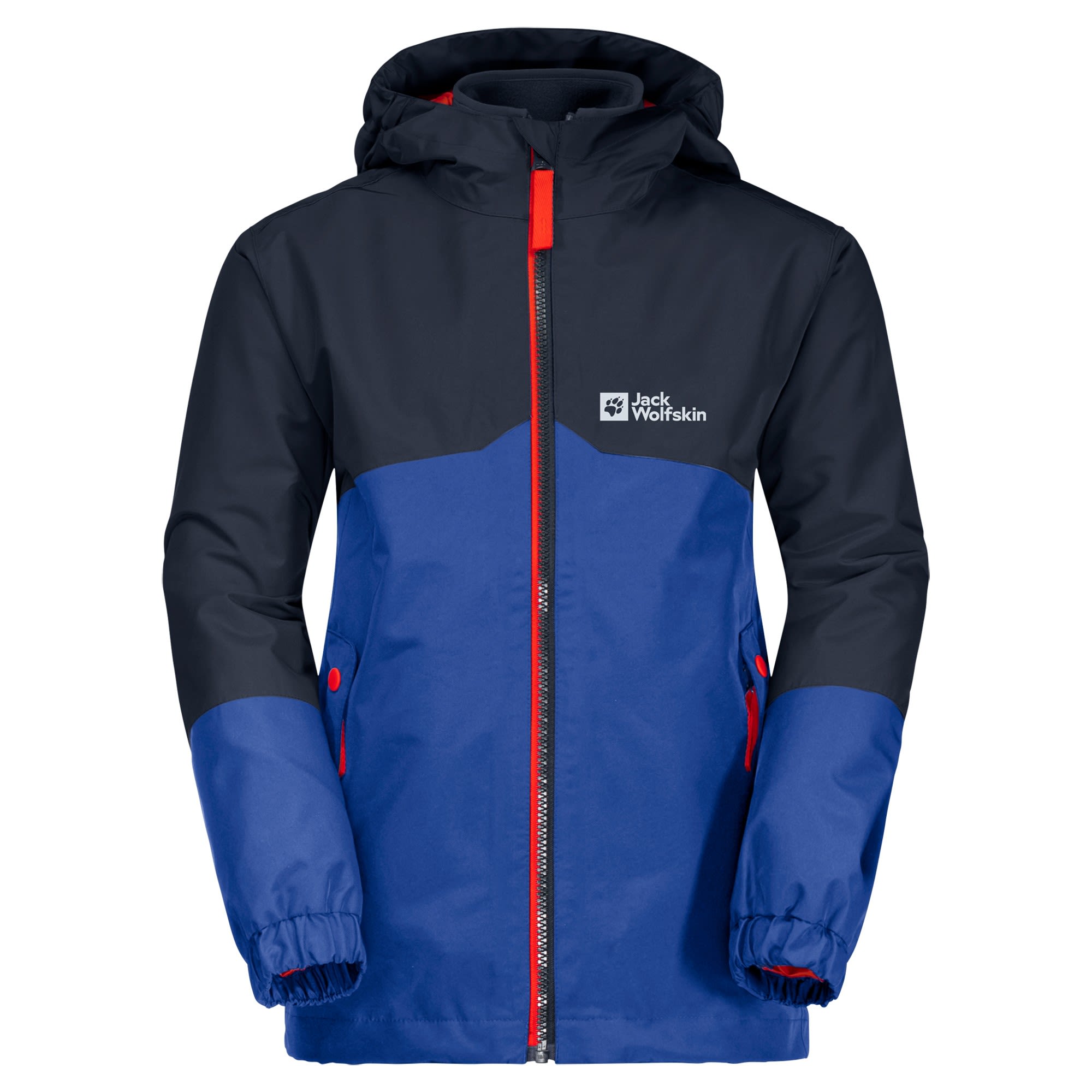 Jack Wolfskin Boys Iceland 3in1 Jacket Colorblock - Blau- Male Polartec(R) Anoraks- Grsse 92 - Farbe Active Blue