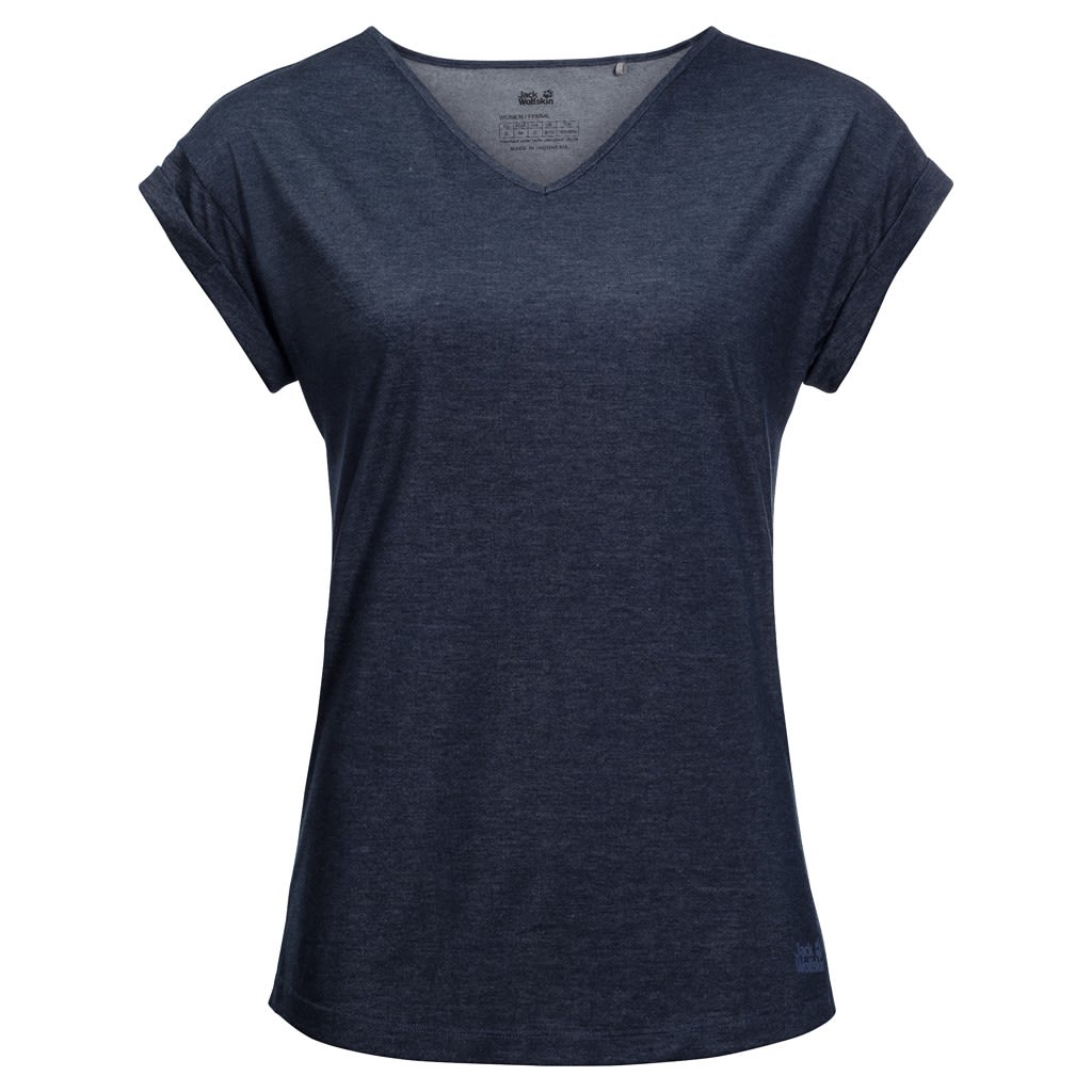 Jack Wolfskin Coral Coast T Blau- Female Kurzarm-Shirts- Grsse XS - Farbe Midnight Blue