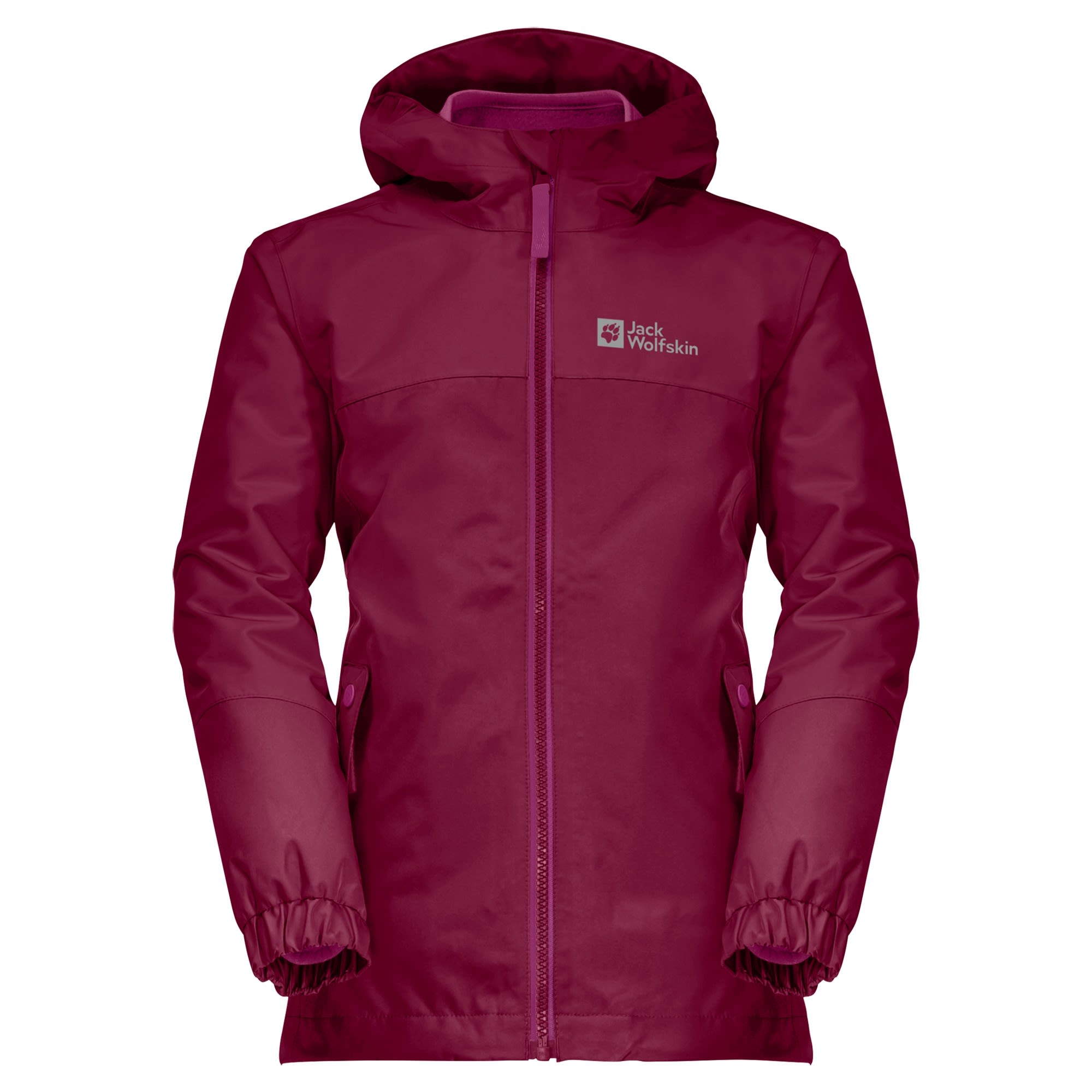 Jack Wolfskin Girls Iceland 3In1 Jacket- Dark Ruby- 116