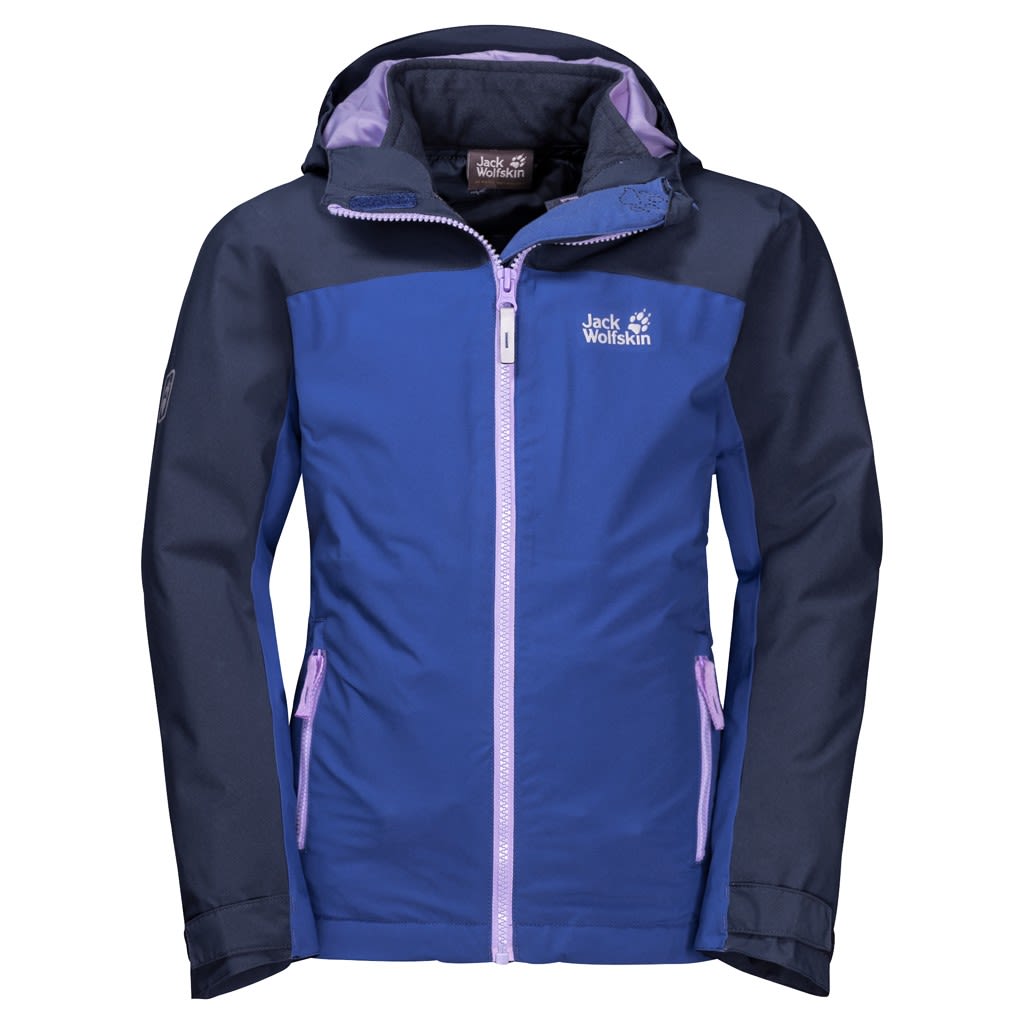 Jack Wolfskin Girls Saana 3in1 Jacket Blau- Female Freizeitjacken- Grsse 92 - Farbe Blueberry