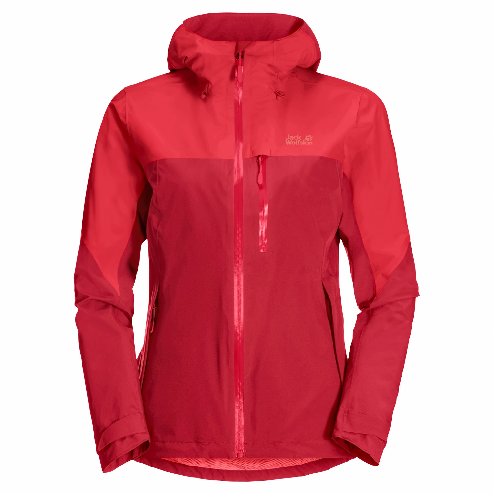 Jack Wolfskin GO Hike Jacket Colorblock- Female Anoraks- Grsse S - Farbe Bright Scarlet