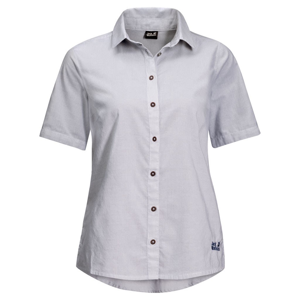 Jack Wolfskin Indian Springs Shortsleeve Weiss- Female Kurzarm-Shirts- Grsse S - Farbe White Rush Stripes