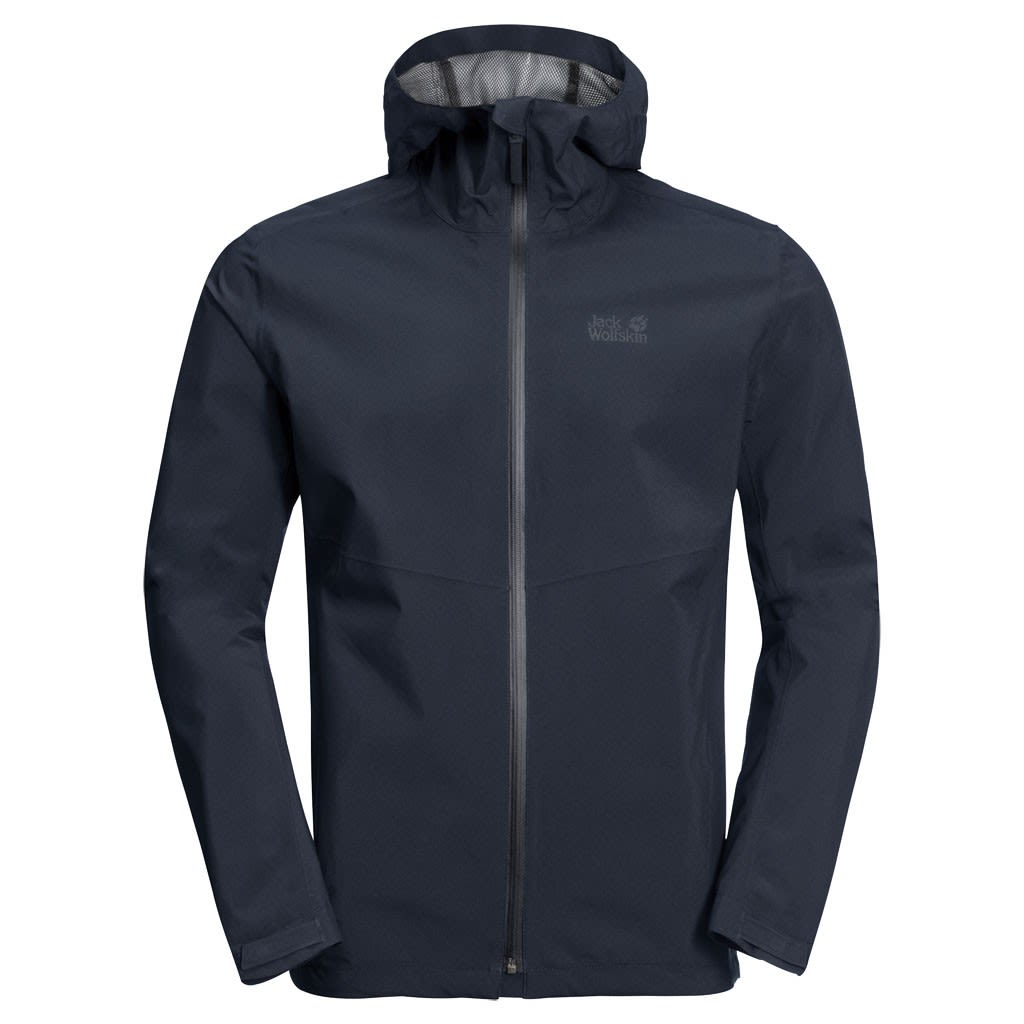 Jack Wolfskin JWaterproof Shell Blau- Male Regenjacken und Hardshells- Grsse L - Farbe Night Blue