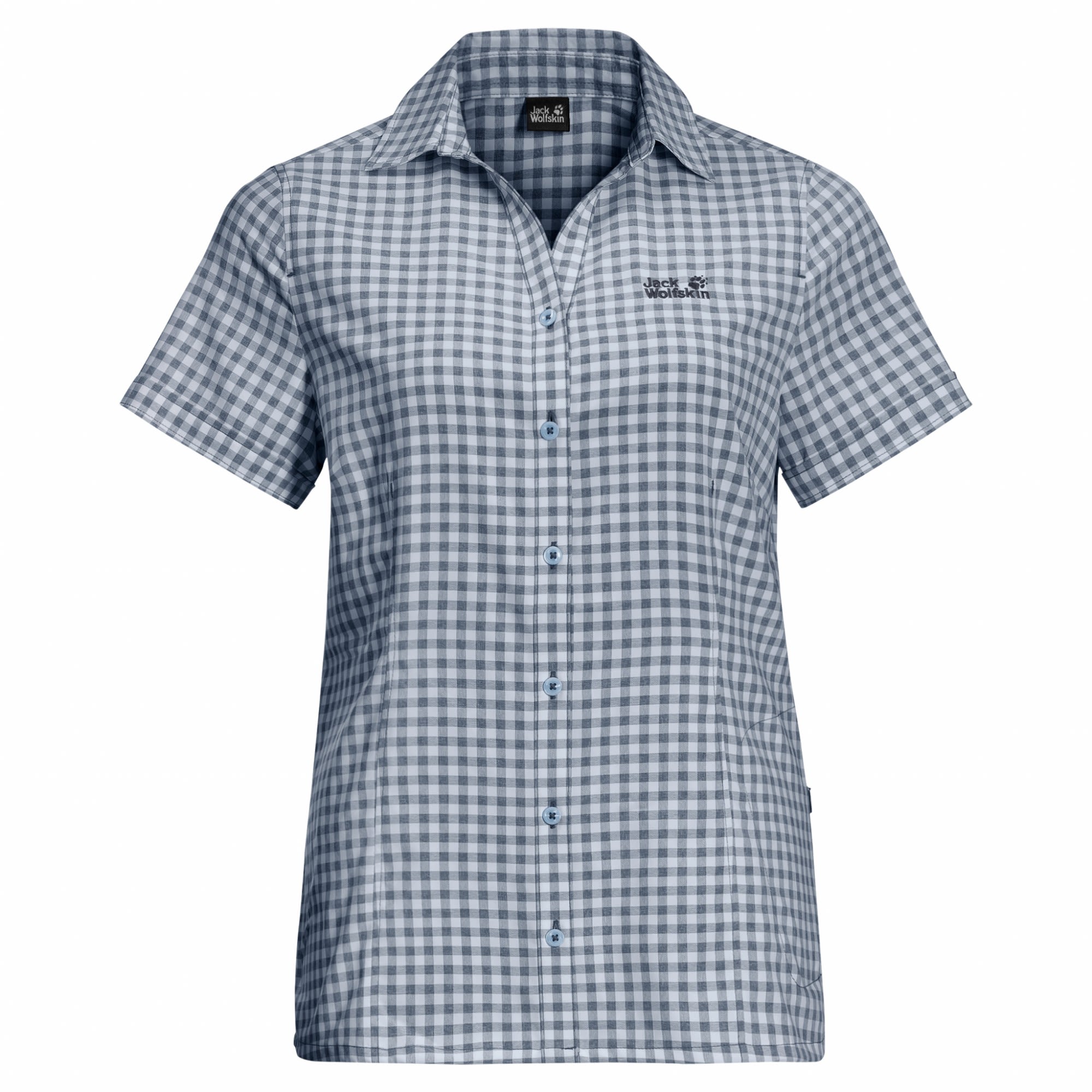 Jack Wolfskin Kepler Shirt Kariert - Blau- Female Kurzarm-Hemden- Grsse S - Farbe Night Blue Checks