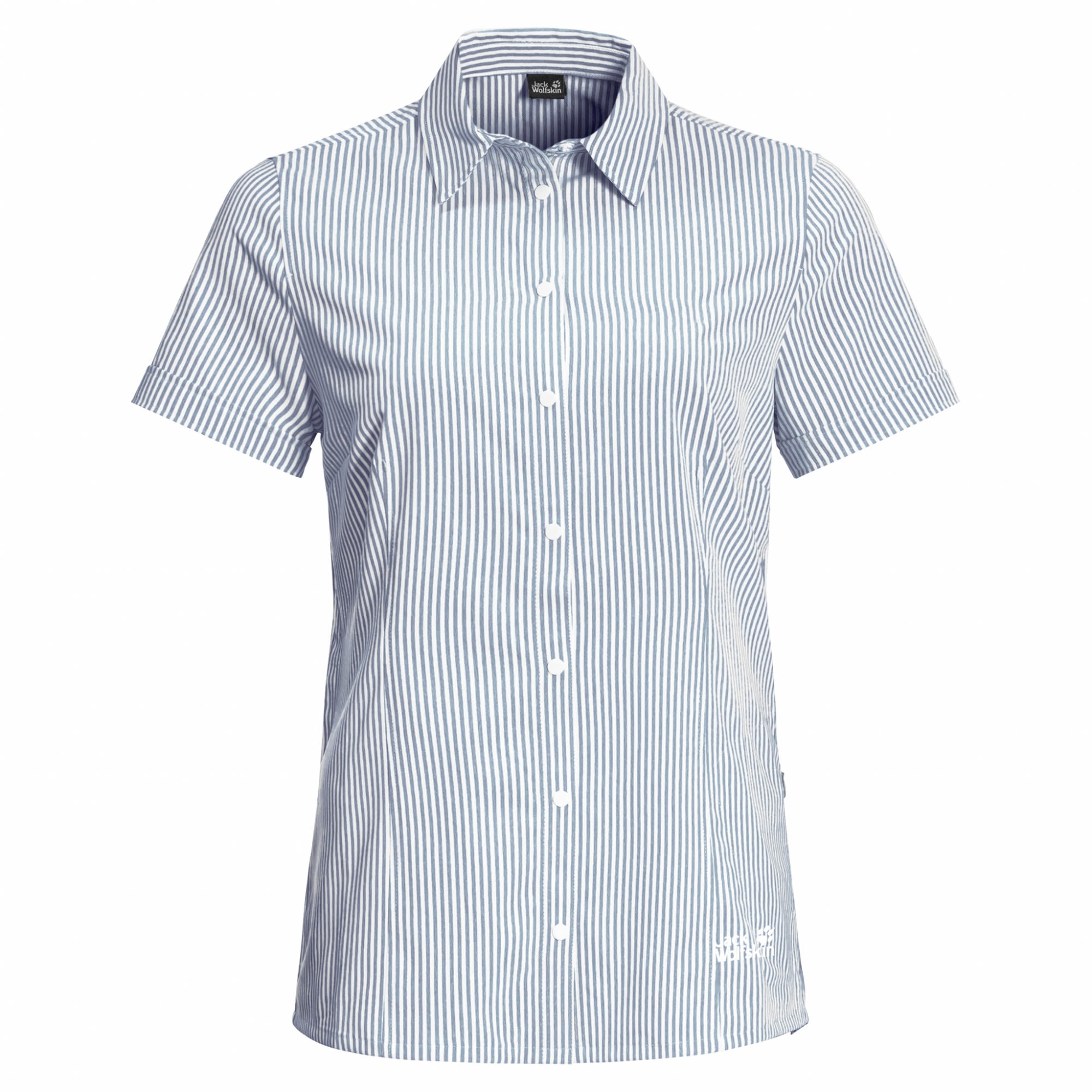 Jack Wolfskin South Port Short-Sleeve Shirt Gestreift - Blau- Female Kurzarm-Hemden- Grsse S - Farbe Midnightblue Stripes