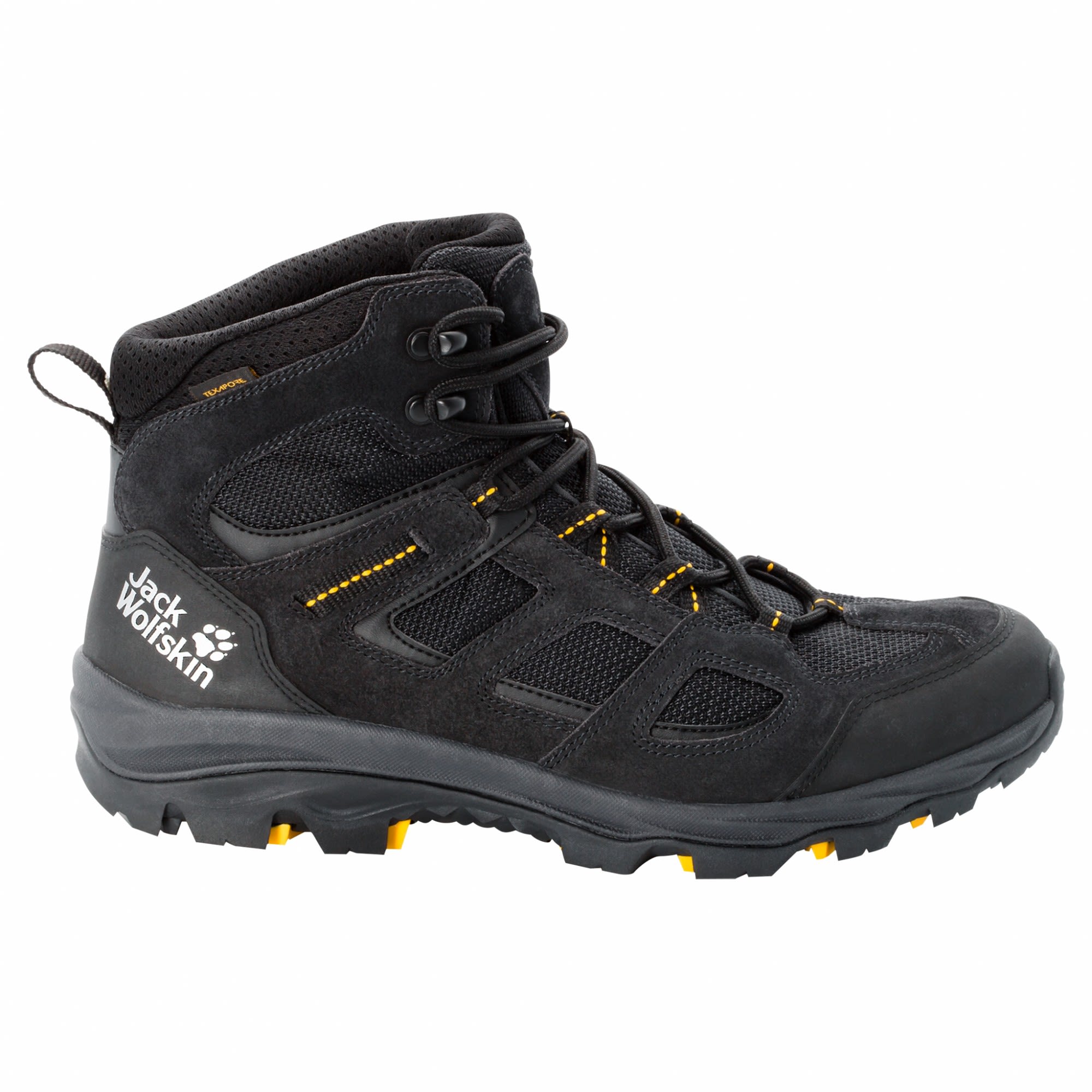 Jack Wolfskin Vojo 3 Texapore Mid Schwarz- Male Wander- und Trekkingstiefel- Grsse EU 39-5 - Farbe Black - Burly Yellow XT