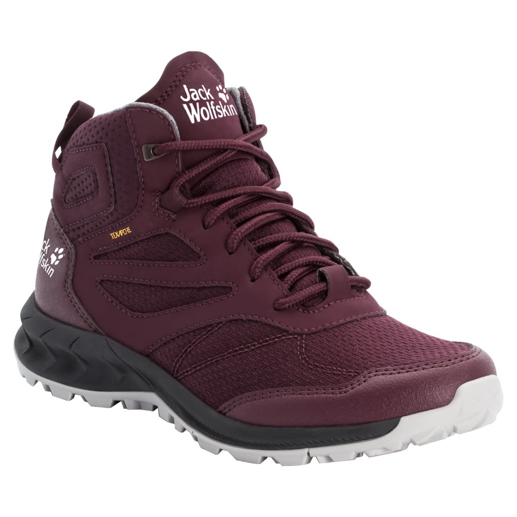 Jack Wolfskin Woodland Texapore Mid Lila- Female Hiking- und Approach-Schuhe- Grsse EU 40-5 - Farbe Burgundy - Pink