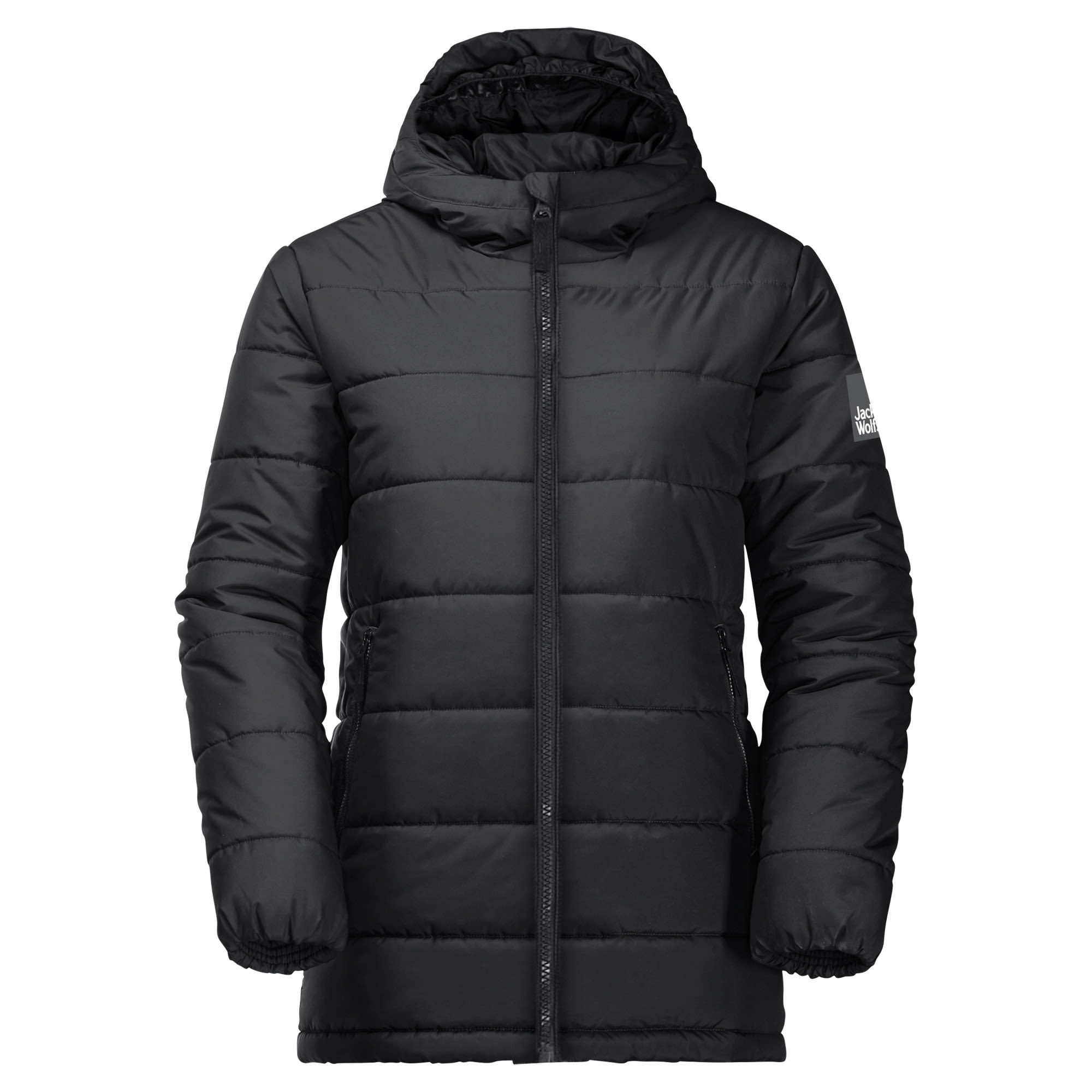 Jack Wolfskin Youth Spirit INS Long Jacket Schwarz- PrimaLoft(R) Anoraks- Grsse 128 - Farbe Black