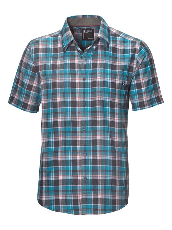 Marmot Syrocco Short-Sleeve Kariert - Blau- Male Kurzarm-Hemden- Grsse S - Farbe Enamel Blue unter Marmot