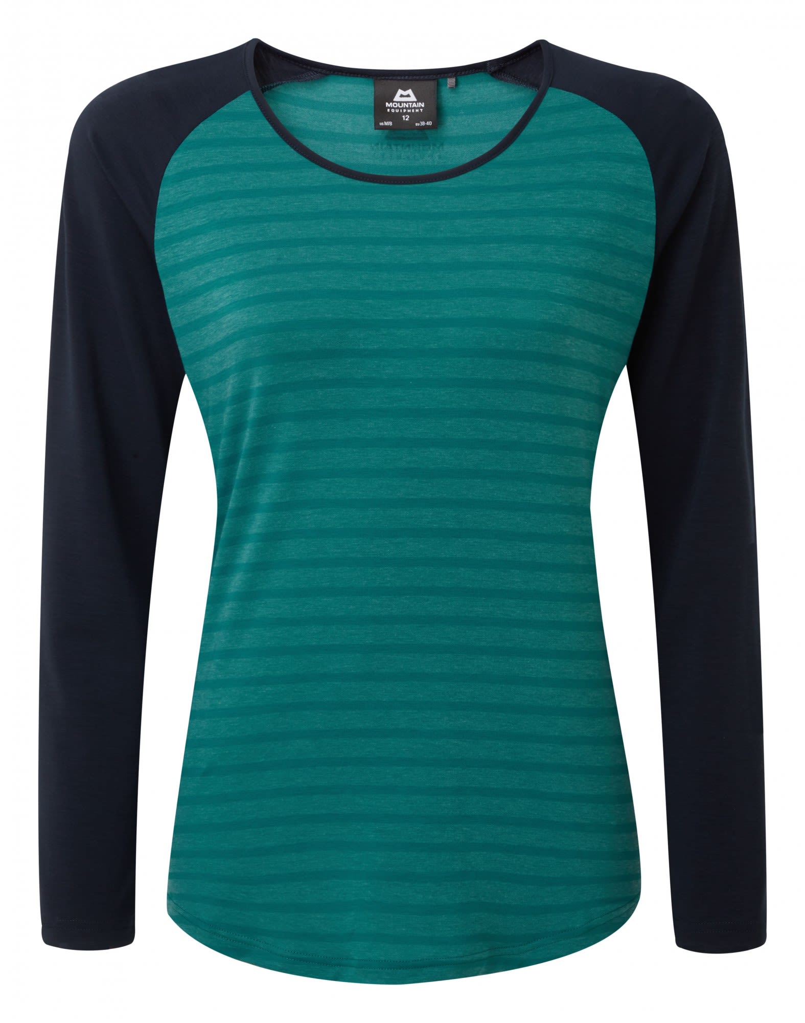 Mountain Equipment Redline Long-Sleeve Tee Colorblock - Blau - Grn- Female T-Shirts- Grsse XS - 8 - Farbe Spruce Stripe - Cosmos