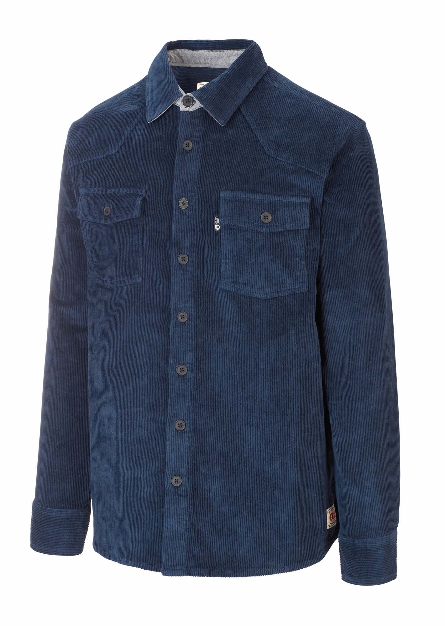 Picture Graftons Shirt Blau- Male Langarm-Hemden- Grsse S - Farbe Corduroy Dark Blue