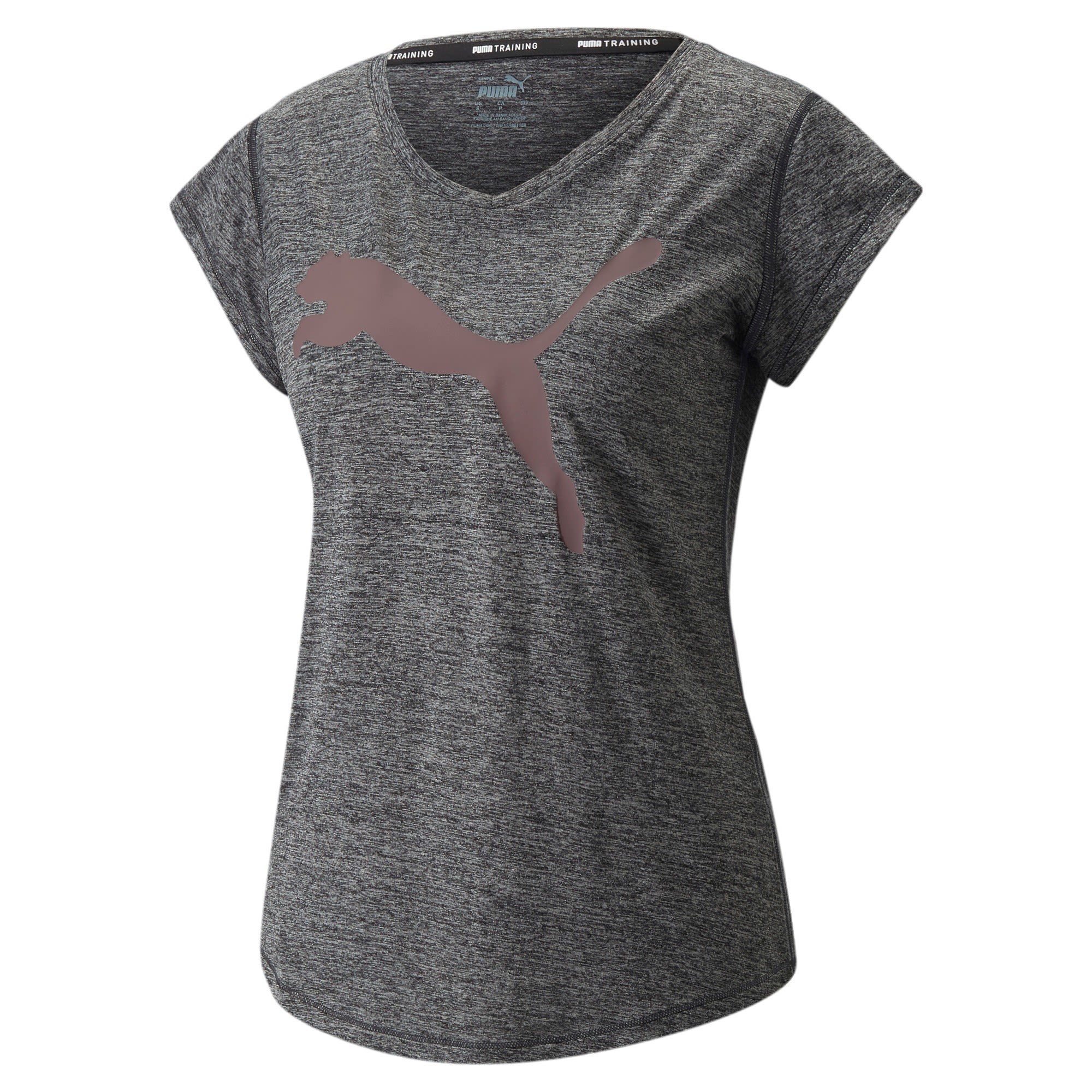 Puma Train Favorite Heather CAT Tee Schwarz- Female Kurzarm-Shirts- Grsse S - Farbe Puma Black Heather - Filled Cat