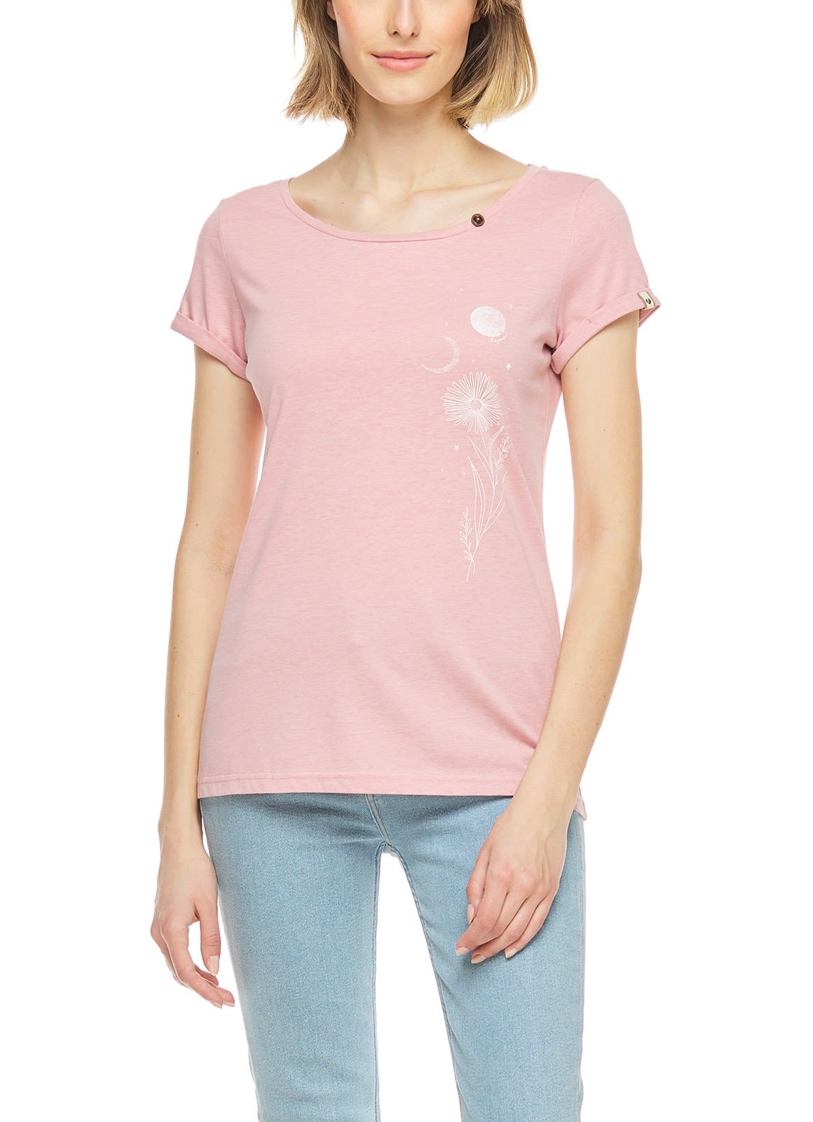 Ragwear Florah Chamomile Organic Pink- Female Kurzarm-Shirts- Grsse XS - Farbe Dusty Pink