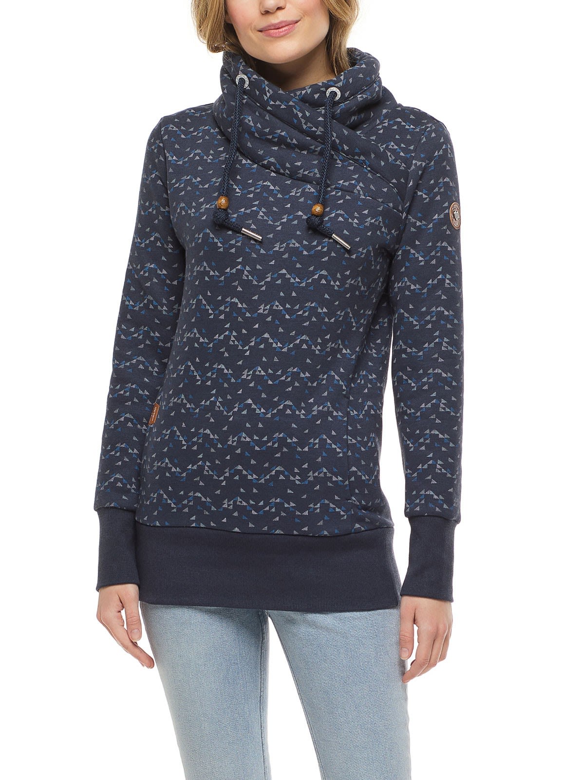 Ragwear Neska Print Blau- Female Sweaters und Hoodies- Grsse XS - Farbe Navy