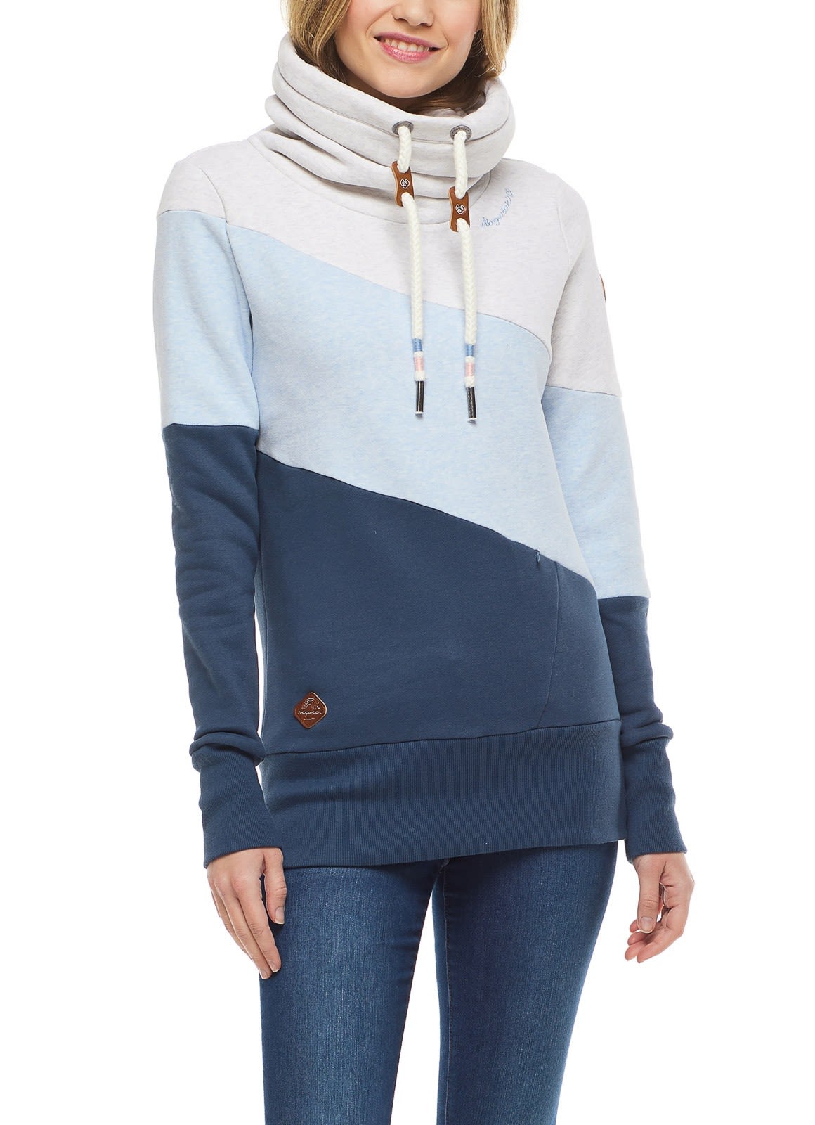 Ragwear Rumika (Vorgngermodell) Colorblock - Blau- Female Sweaters und Hoodies- Grsse XS - Farbe Blue