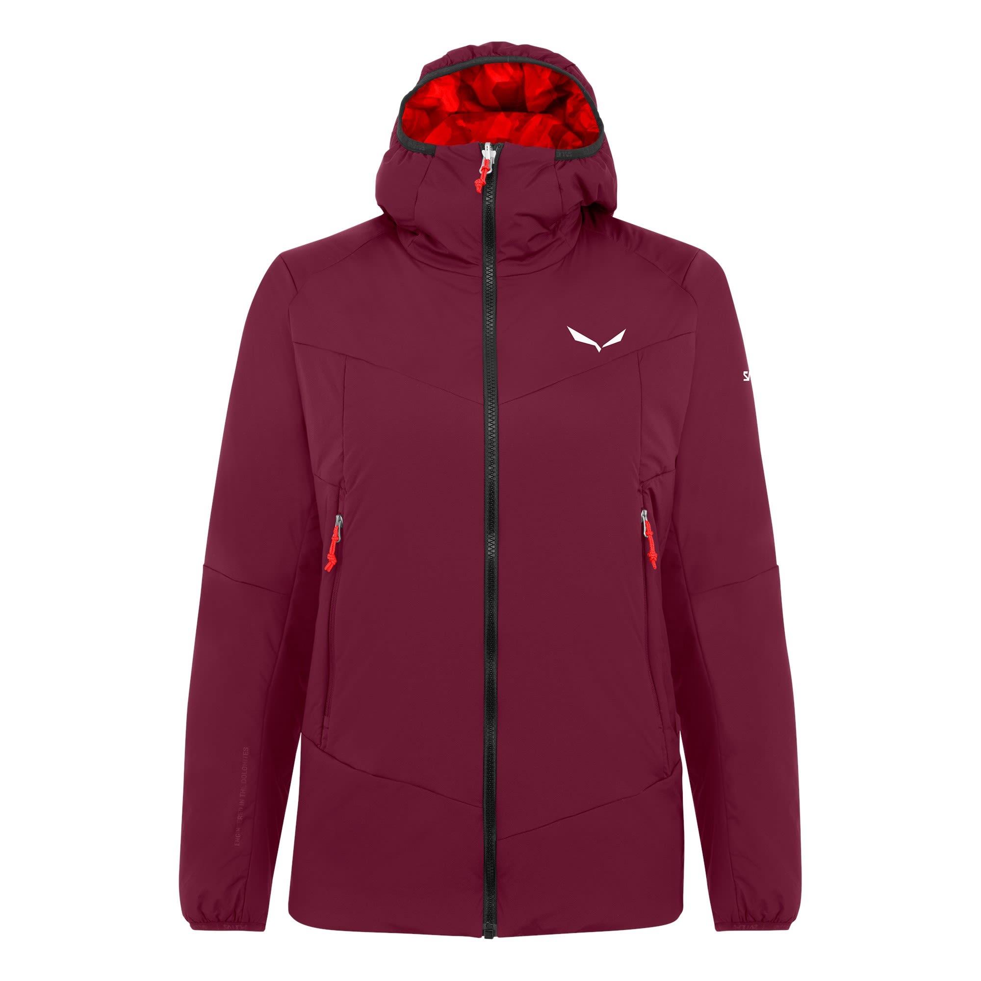 Salewa Ortles Tirolwool Stretch Hooded Jacket Rot- Female Winterjacken- Grsse 34 - Farbe Rhodo Red