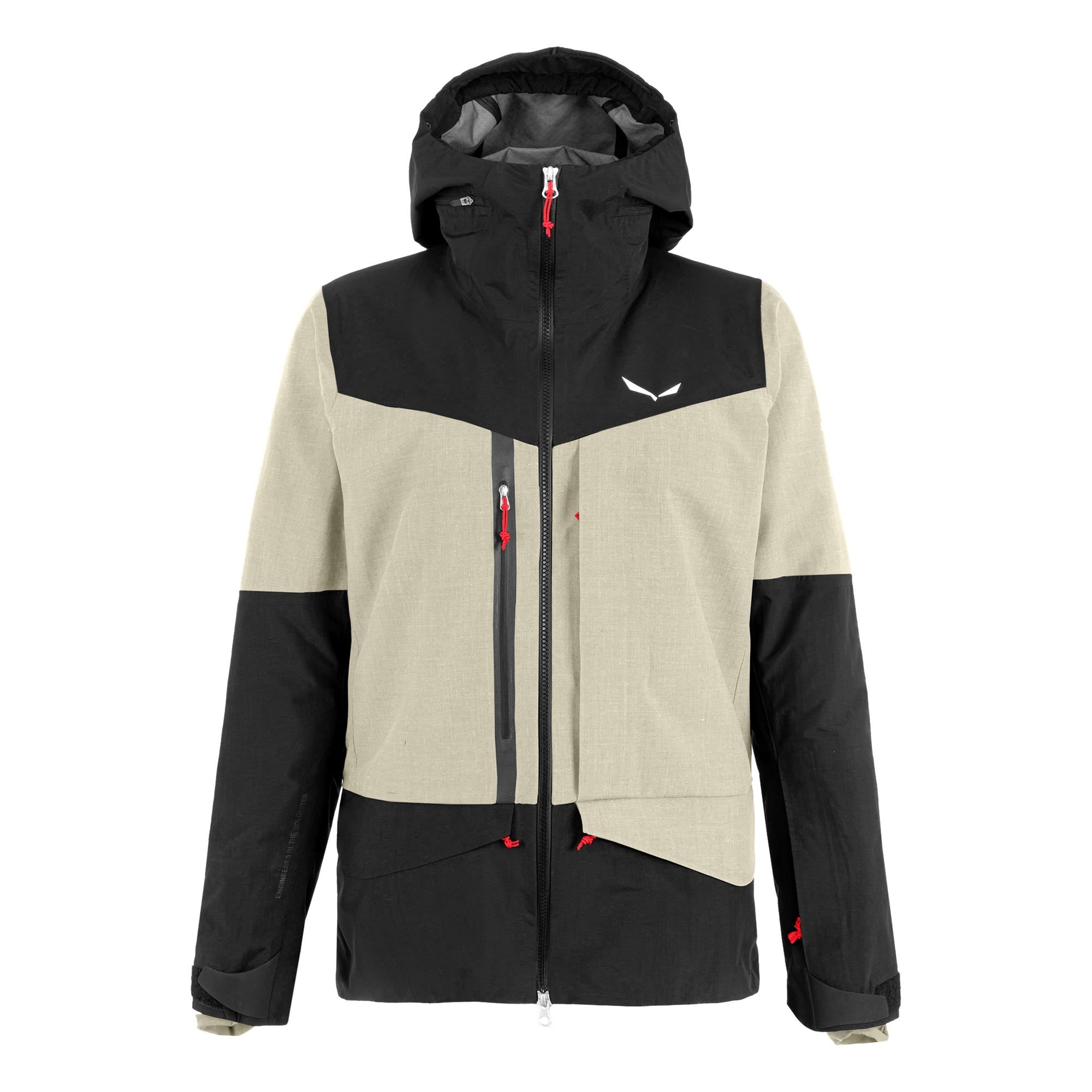 Salewa Sella 3L Powertex Responsive Jacket Colorblock - Beige - Schwarz- Female Windbreaker- Grsse 34 - Farbe Oatmeal