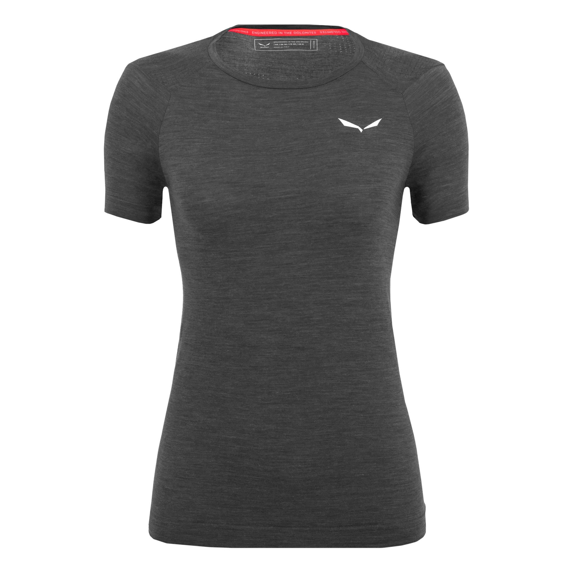 Salewa Zebru Fresh Alpine Merino Responsive T-Shirt Schwarz- Female Merino T-Shirts- Grsse 34 - Farbe Black Out