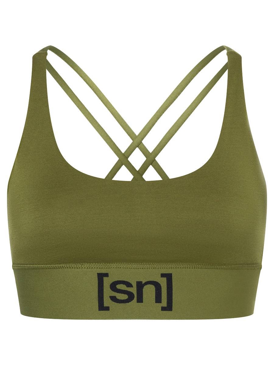 Super-Natural Super Top Grn- Female Merino Sport-BHs- Grsse XS - Farbe Avocado