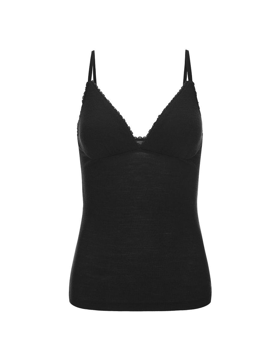 Super-Natural Vivien RIB Top 165 Schwarz- Female Merino Oberteile- Grsse XL - Farbe Caviar