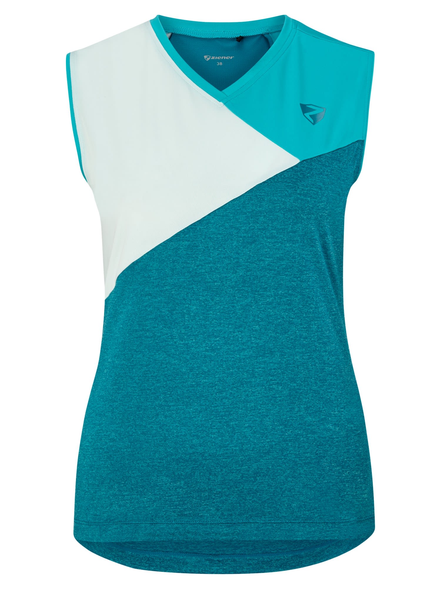 Ziener Nalina Colorblock - Blau- Female T-Shirts- Grsse 34 - Farbe Aquamarine